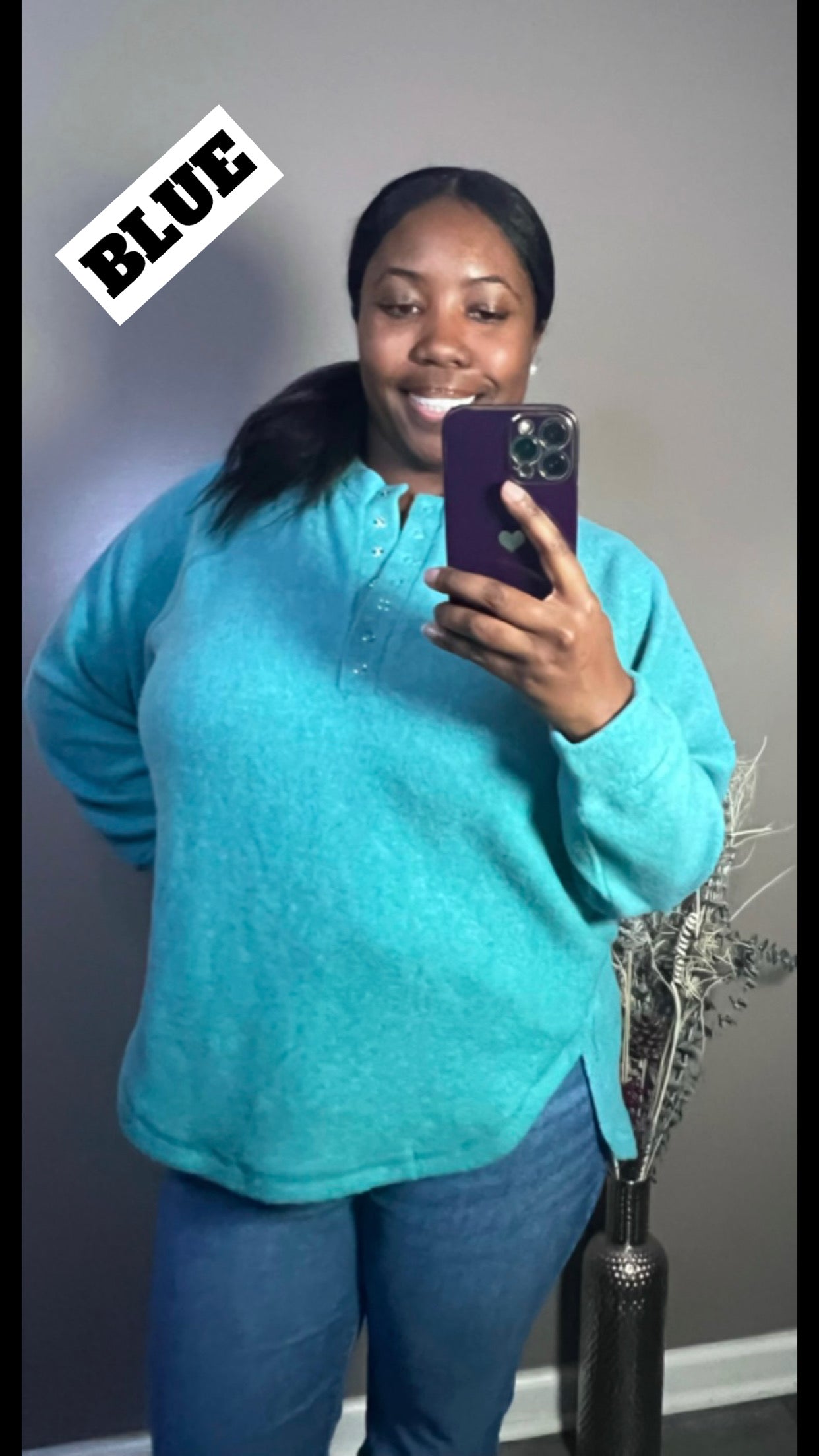 Brushed Henley Sweater