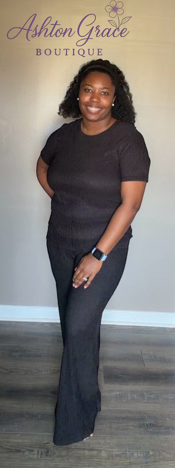 Crinkle Knit Top & Pants