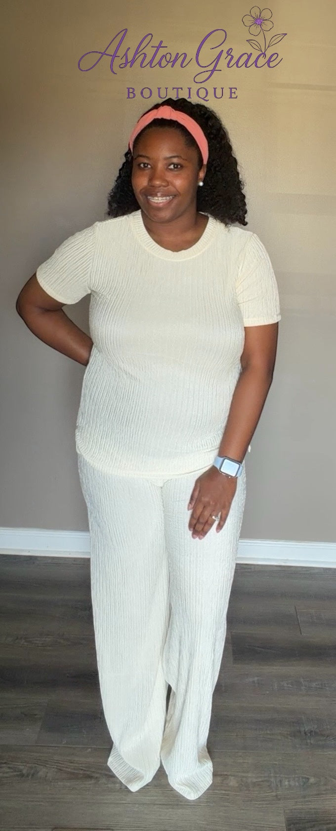 Crinkle Knit Top & Pants