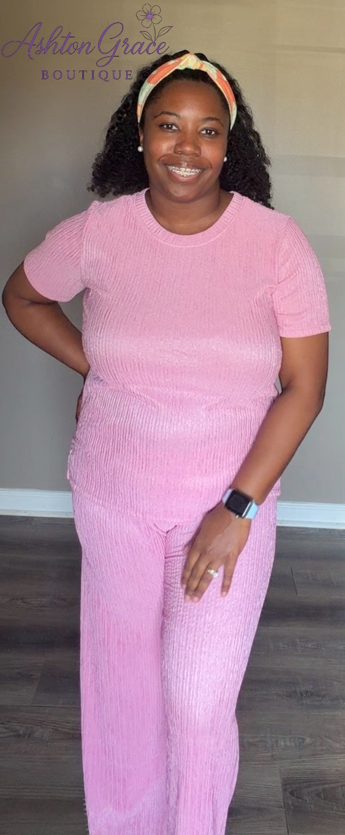 Crinkle Knit Top & Pants